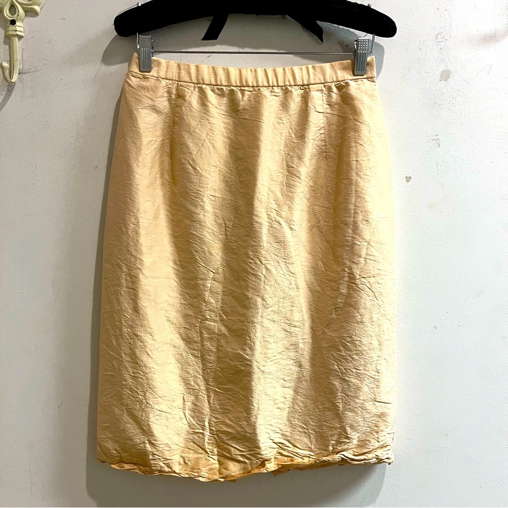 Badgley Mischka silk midi skirt